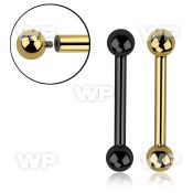 44rep ion plated 316l steel big gauge tongue barthickness of tongue piercing