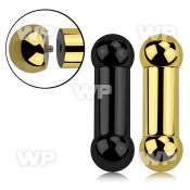 44rpp ion plated 316l steel big gauge tongue barthickness of tongue piercing