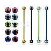 44rs6 ion plated surgical steel industrial barbell 1 6mm 5mm tongue piercing