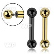 44ry ion plated 316l steel big gauge tongue barthickness of tongue piercing