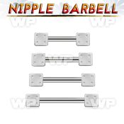 44um318 surgical steel nipple barbell 1 6mm 4mm dices nipple piercing
