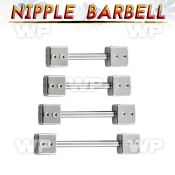 44um318s surgical steel nipple barbell 1 6mm 5mm dices nipple piercing
