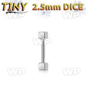 44w318ks surgical steel eyebrow barbell 1 2mm tiny 2 5mm dices eyebrow piercing