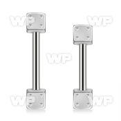 44w3k18 surgical steel straight eyebrow barbell 1 2mm 3mm dices eyebrow piercing