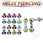 44wa004 surgical steel helix barbell 1 6mm 4mm steel ball cone eyebrow piercing