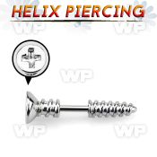 44wa09 surgical steel helix barbell 1 2mm cross screw top on helix piercing