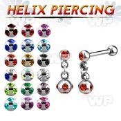 44wa0p surgical steel helix barbell 1 2mm 3mm balls dangling helix piercing