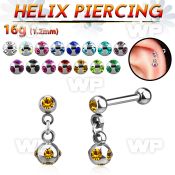 44wa0p surgical steel helix barbell 1 2mm 3mm balls dangling helix piercing