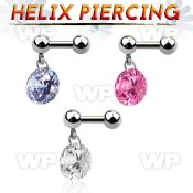 44waes surgical steel helix barbell 1 2mm 4mm balls dangling helix piercing