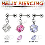 44waey surgical steel helix barbell 1 2mm 4mm balls dangling helix piercing