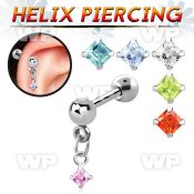 44waq0 surgical steel helix barbell 1 2mm dangling 3mm square helix piercing