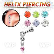 44waqz surgical steel helix barbell 1 2mm dangling 3mm round helix piercing