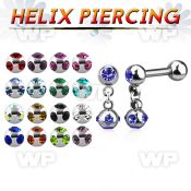 44waz94 surgical steel helix barbell 1 6mm 4mm balls dangling helix piercing