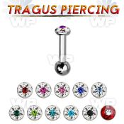 44wazt4 surgical steel tragus barbell 16g 1 2mm 3mm flat top fer helix piercing