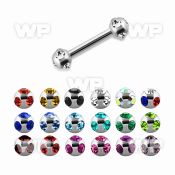 44wc4z surgical steel eyebrow barbell 1 2mm 3mm multi jewel bal ear lobe piercing