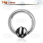 4676s surgical steel captive bead ring 1 6mm 5mm acrylic chec ear lobe piercing