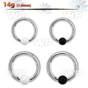 4677s surgical steel captive bead ring 1 6mm 5mm acrylic uv ear lobe piercing