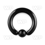 46ar0 black ion plated surgical steel captive bead ring 5mm ear lobe piercing