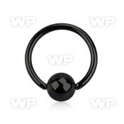 46areki black ion plated surgical steel captive bead ring 2mm ear lobe piercing