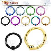 46arw3 ion plated surgical steel captive bead ring 1 2mm 2 5mm ear lobe piercing