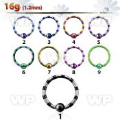 46rbey ion plated surgical steel captive bead ring 1 2mm zebra ear lobe piercing