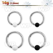 46w77z surgical steel captive bead ring 1 2mm 3mm acrylic uv ear lobe piercing