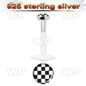 48bies bio flex labret 1 2mm 3mm flat push in silver 925 topbla lower lip piercing