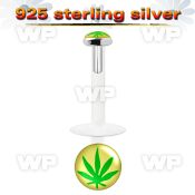 48bik bio flex labret 1 2mm 3mm flat push in silver 925 topgre lower lip piercing