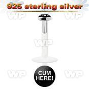 48biks bio flex labret 1 2mm 3mm flat push in silver 925 topwhi lower lip piercing