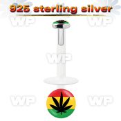 48biz bio flex labret 1 2mm 3mm flat push in silver 925 topbla lower lip piercing