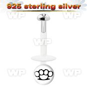 48bizl bio flex labret 1 2mm 3mm flat push in silver 925 topbla belly piercing