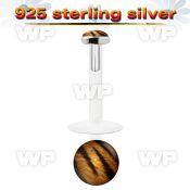 48bizz bio flex labret 1 2mm 3mm flat push in silver 925 topbla lower lip piercing