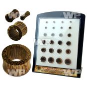4a1mo4 display w coconut wood double flare flesh tunnels size ear lobe piercing
