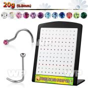 4a3epz display w surgical steel nose screw spirals 0 8mm 2mm nose piercing