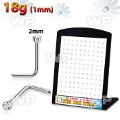 4a3ez06 steel nose pins round clear crystal tops