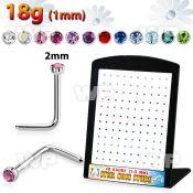 4a3ez0j steel nose pins round colored crystal tops