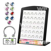 4a4cjfz display board 36 pcs of 316l steel cbr horseshoes 1 2mm eyebrow piercing