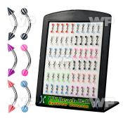 4a4wz display of 60 pcs of surgical steel micro bananas 1 2mm eyebrow piercing