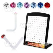 4a7603b board w 120 acrylic nose studs w 1.5mm color crystals