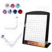 4a760 display w clear acrylic l shaped nose studs 0 8mm 1 5mm nose piercing