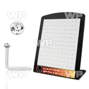 4a76ee display board 120 pcs of clear acrylic l shaped nose stud nose piercing