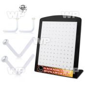 4a76ez display board 120 pcs of clear acrylic l shaped nose stud nose piercing
