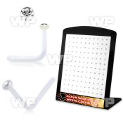 4a76z display w clear acrylic l shaped nose studs 0 8mm 1 5mm nose piercing