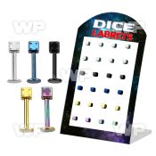 4ab418 display board w assorted 316l steel ion plated 316l ste lower lip piercing