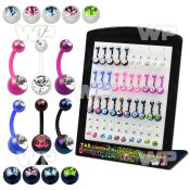4aj8fzp display w acrylic belly ring w 8mm 5mm ab coated acrylic belly piercing