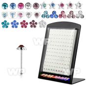 4aju4 display w sterlling silver nose bone mixed shaped topsce nose piercing