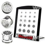 4ami9e display w 304 stainless steel screw fit flesh tunnel spid ear lobe piercing