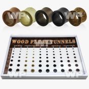 4ami9s display w wood double flare flesh tunnels teak crocodil ear lobe piercing