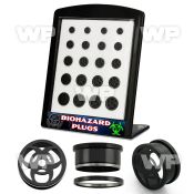 4amie00 display w black ion plated steel screw fit flesh tunnel ear lobe piercing