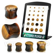 4amie0k display w of double flared tiger eye plugs size 4mm 12 ear lobe piercing